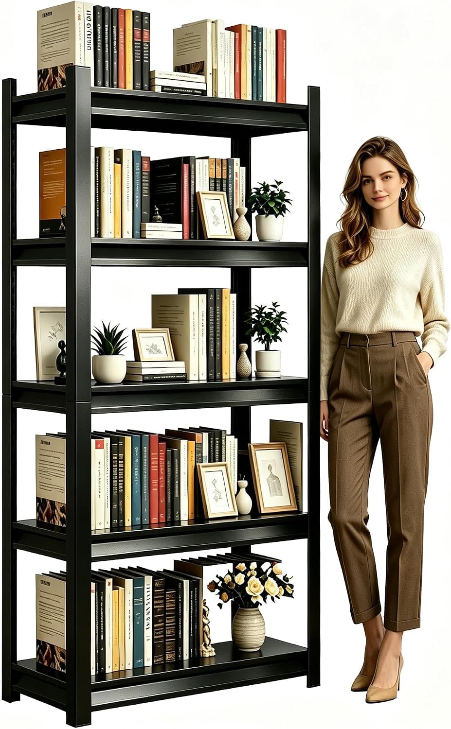 5 Tier Heavy Duty Metal Bookshelf C74733