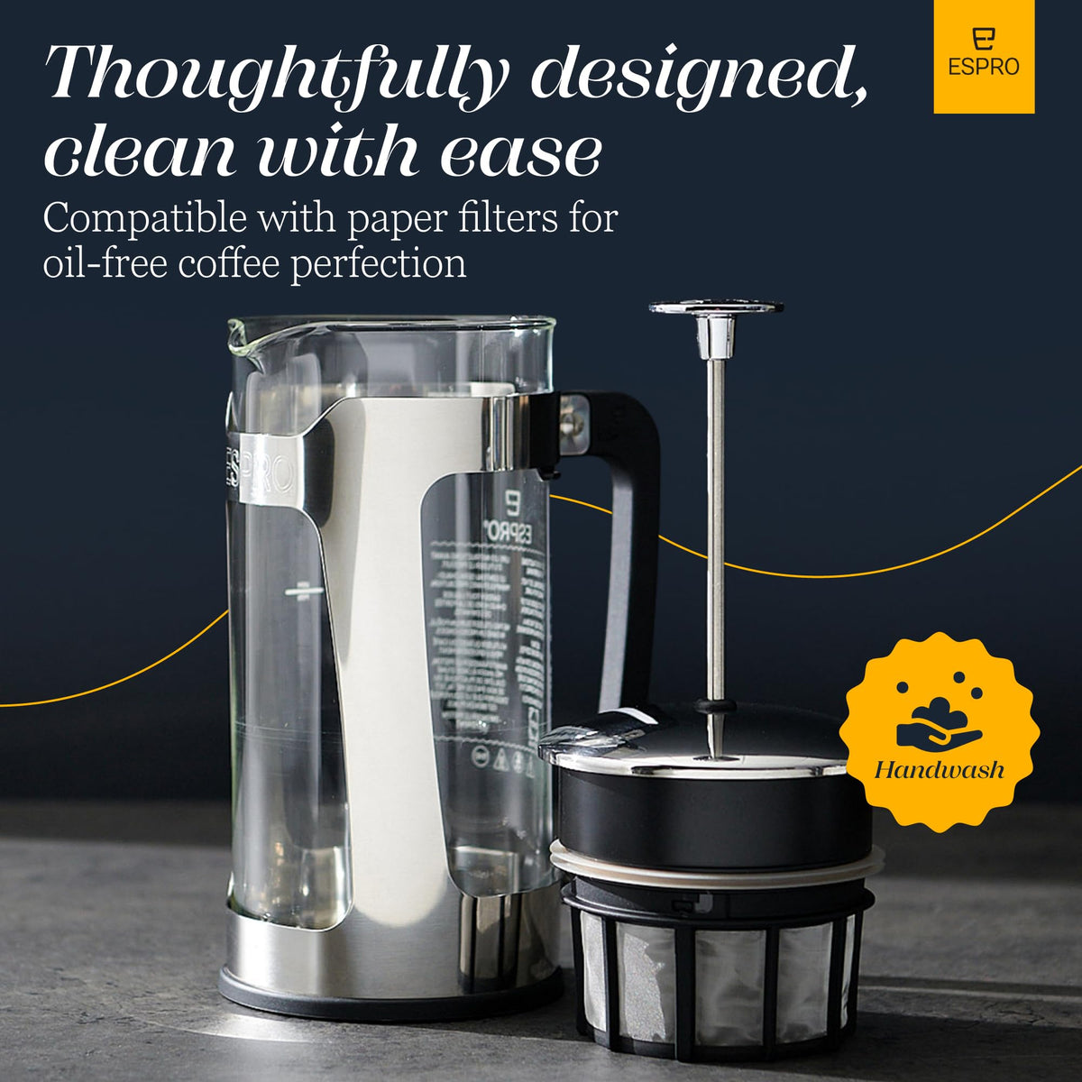 32oz Stainless Steel French Press Coffee Maker G448196