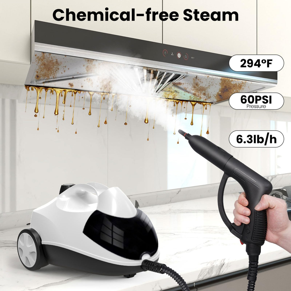 1.5L 6-in-1 Steam Cleaner with 8 Accessories O92748
