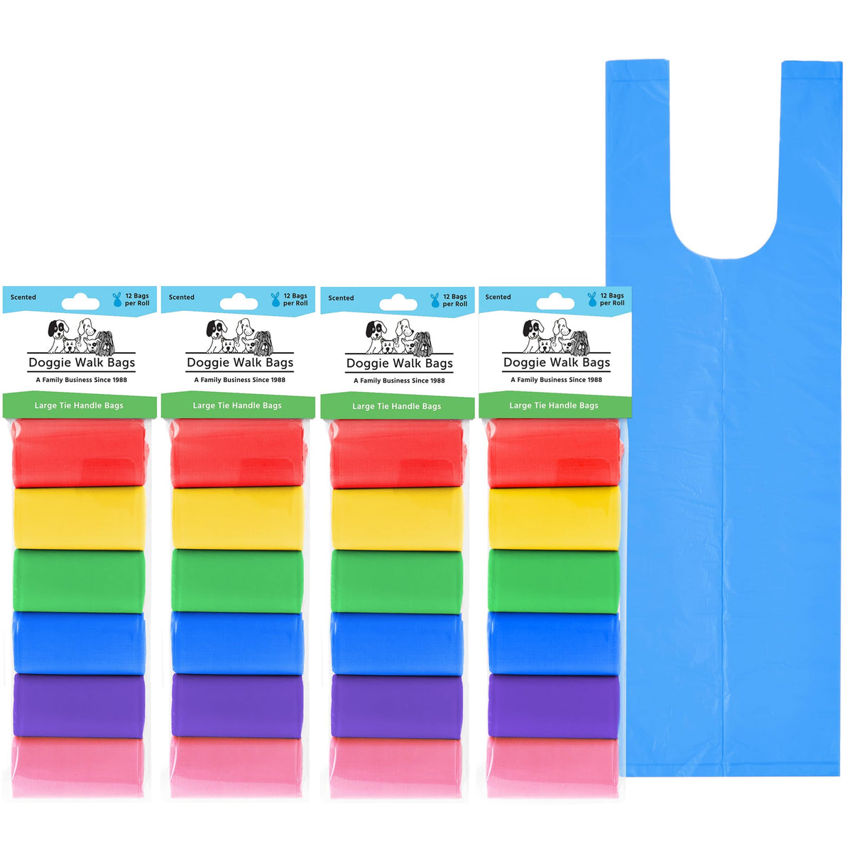 Rainbow 288 Bags Dog Waste Bags K53889
