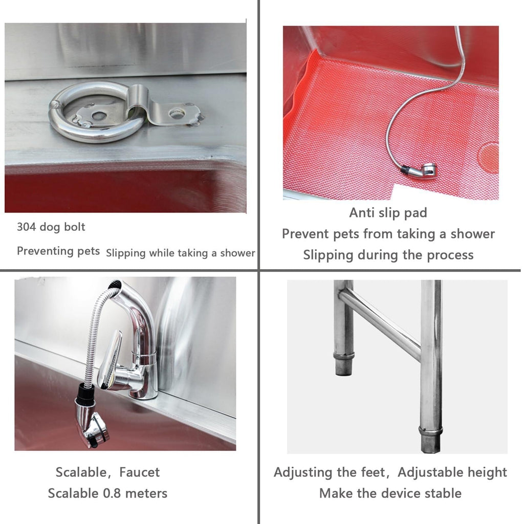 Stainless Steel Dog Washing Station with Sliding Door C34209