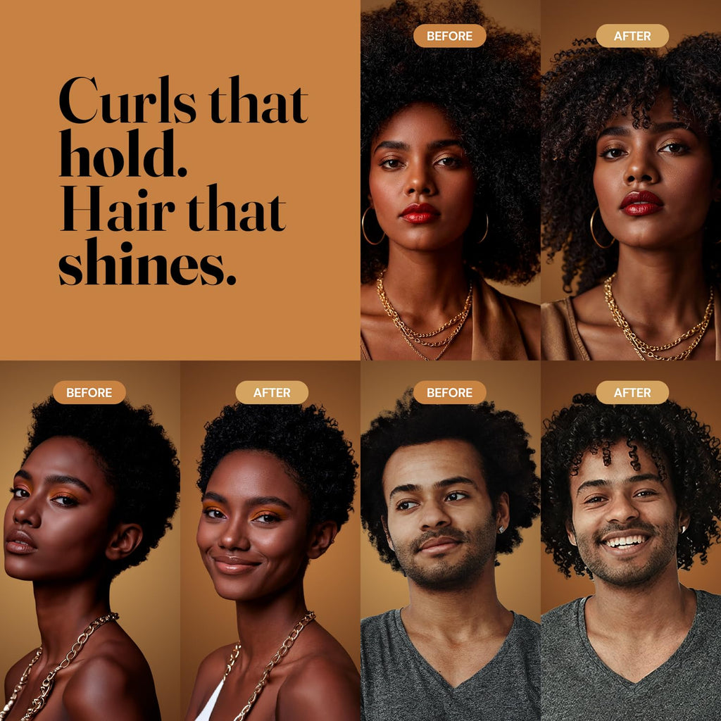 Curly Hair Shampoo Conditioner & Curl Cream Kit, 3x16.9oz Z319113