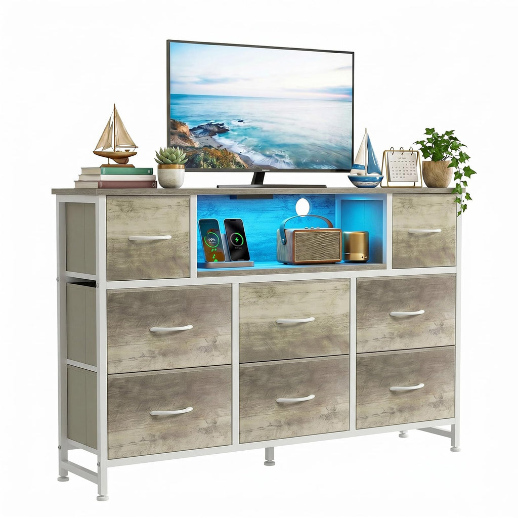 8 Drawer TV Stand with Charging Station J2339
