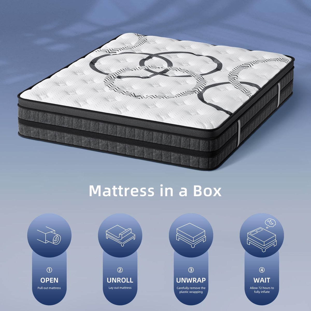 Full Size 12 Inch Medium Firm Hybrid Spring Mattress Z64115