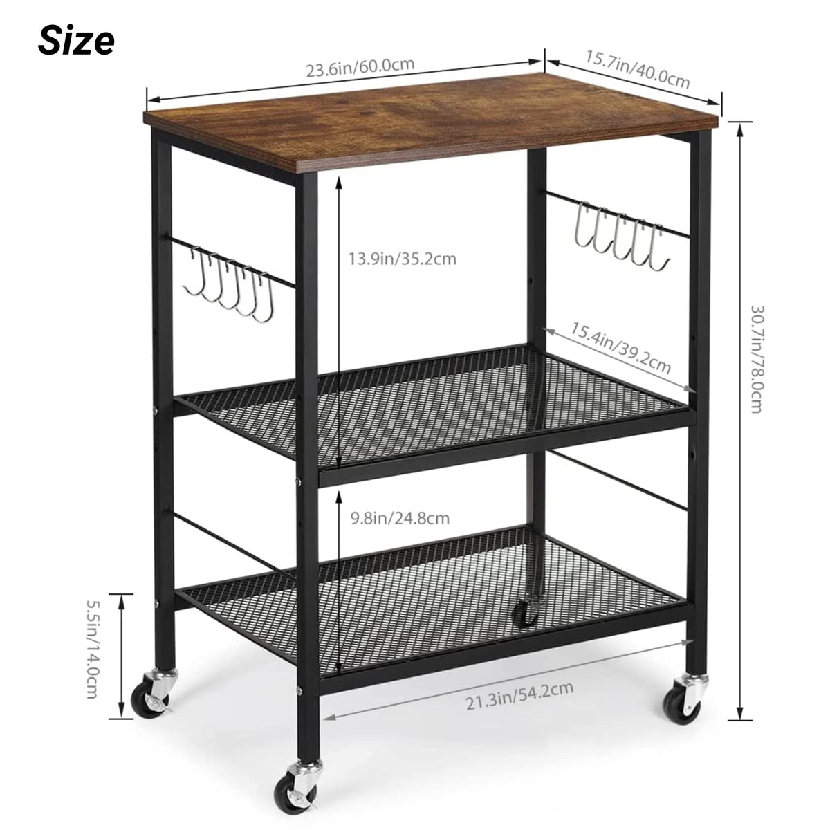 3-Tier Rolling Cart V31355