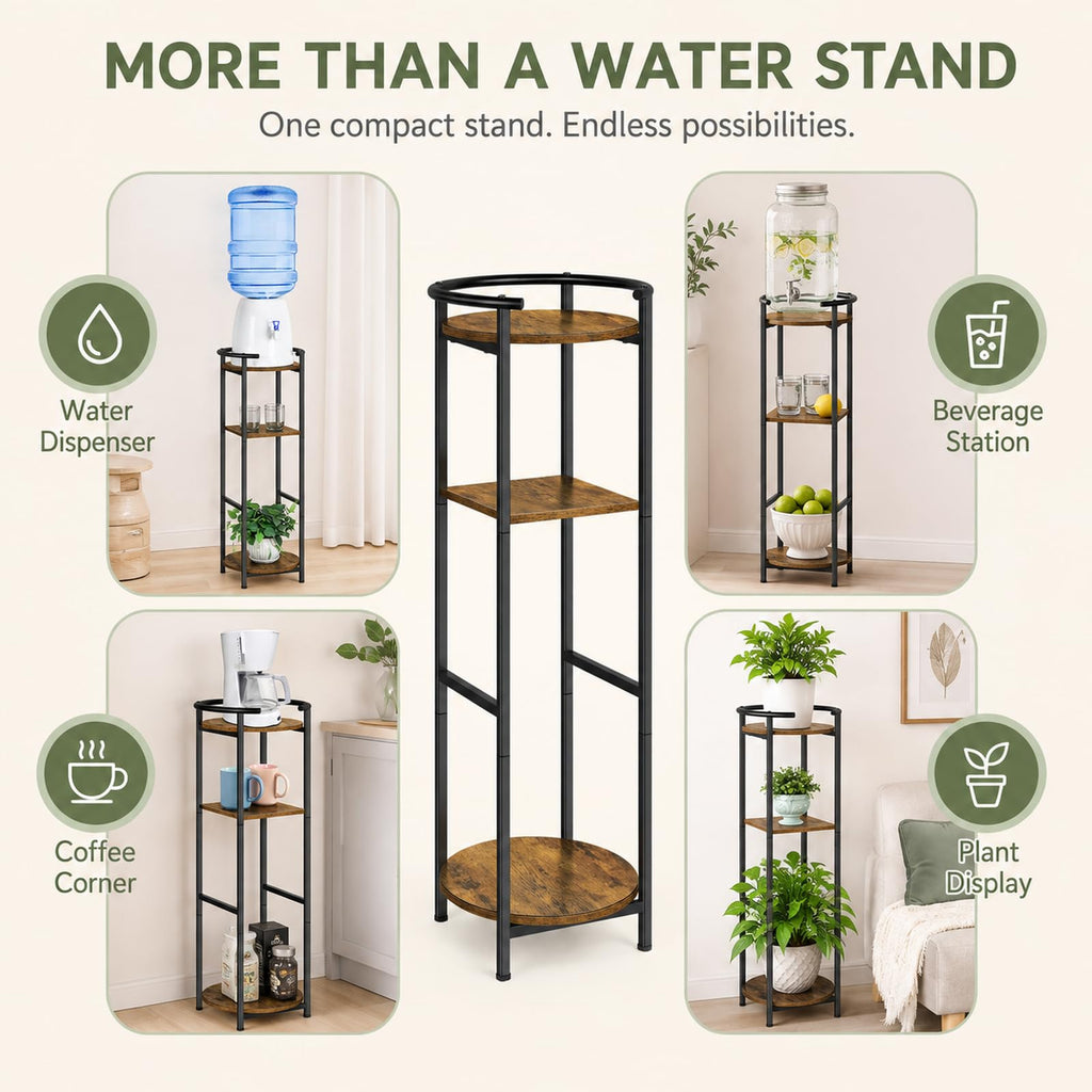 Wood 5 Gallon Water Dispenser Stand with Storage Shelf L4753