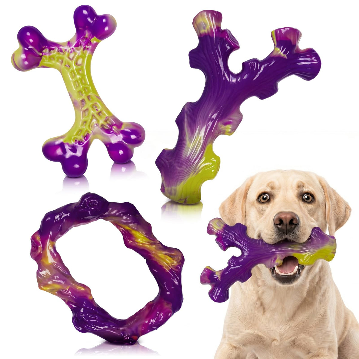 Tough Dog Chew Toys 3 Pack for Large Dogs L4520