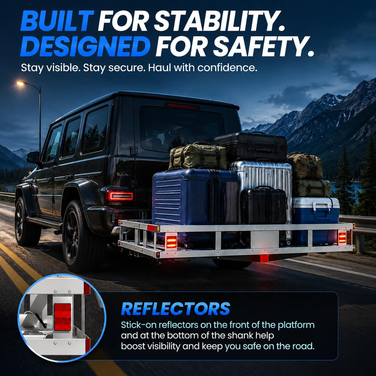 50x29.5x9 Inch Aluminum Hitch Cargo Carrier B3131