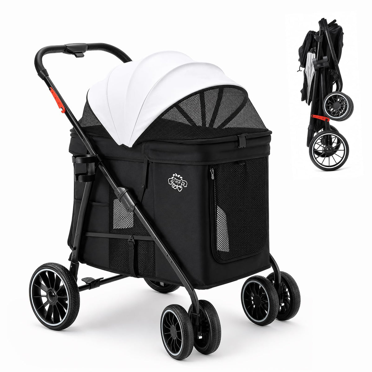 Black Foldable Dog Stroller Y42739