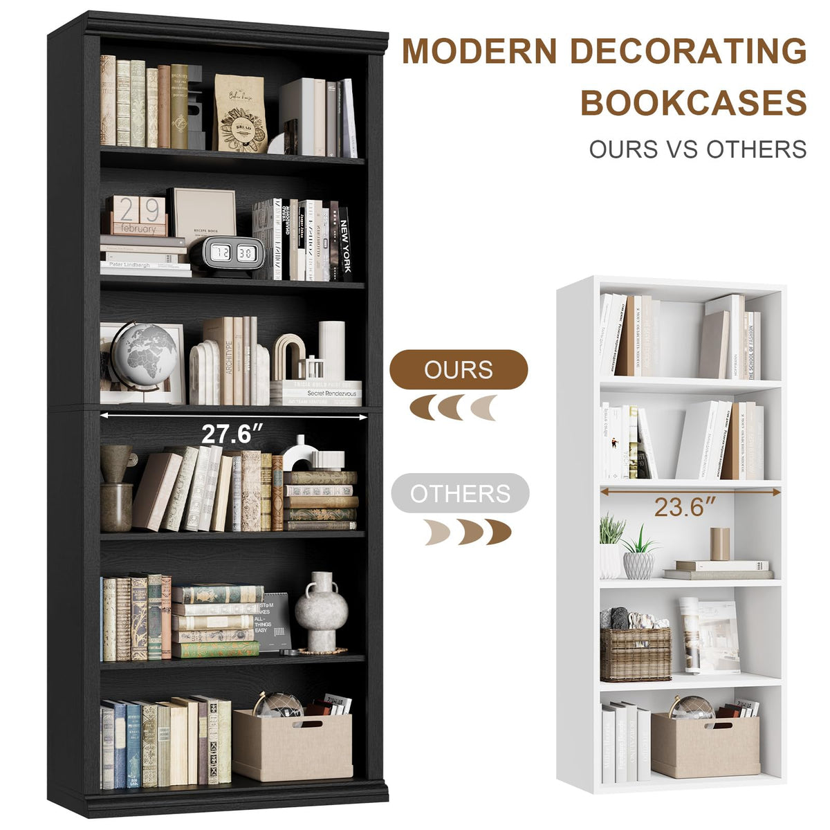 Black Tall Bookshelf W89114