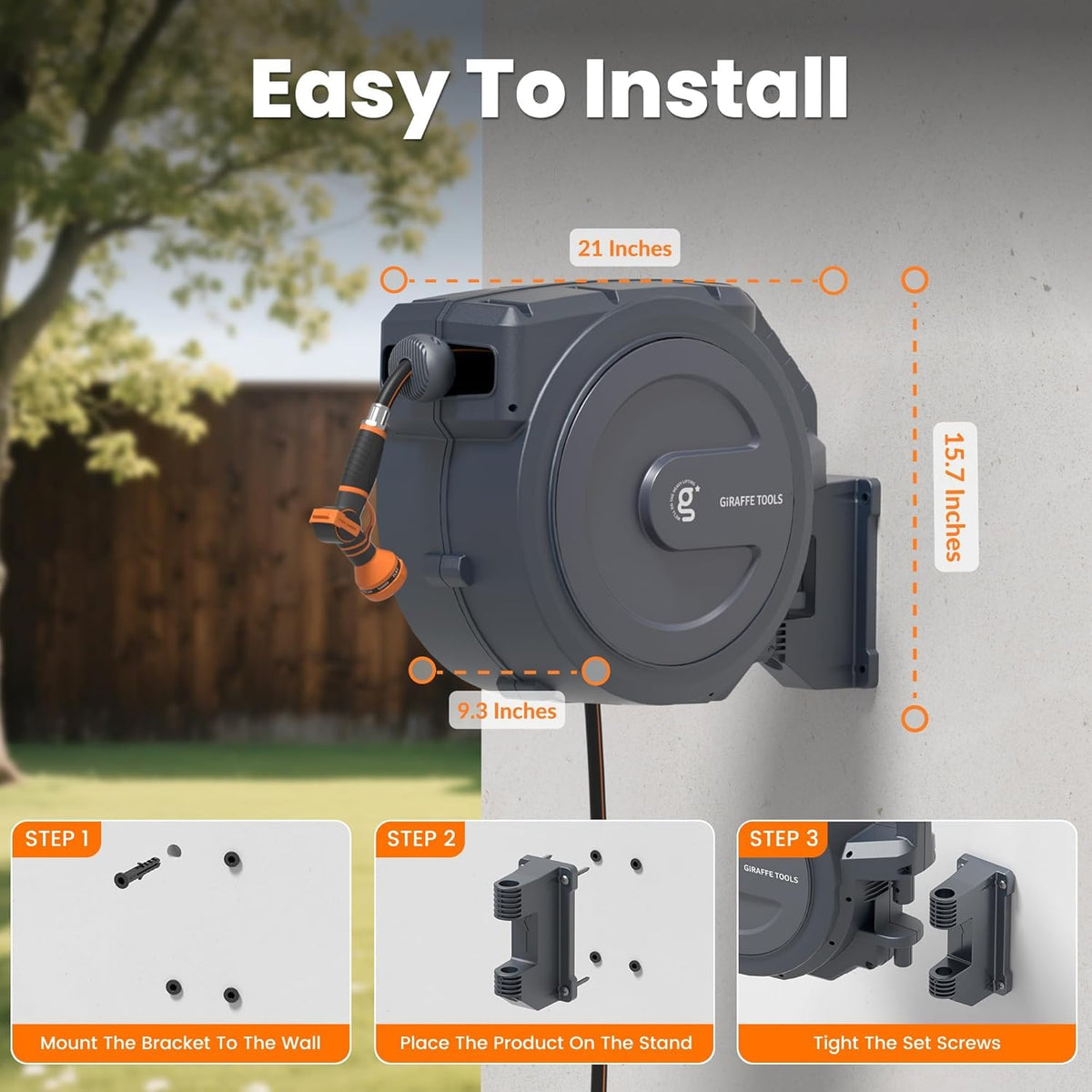 Retractable Garden Hose Reel 1/2" 100FT N666650