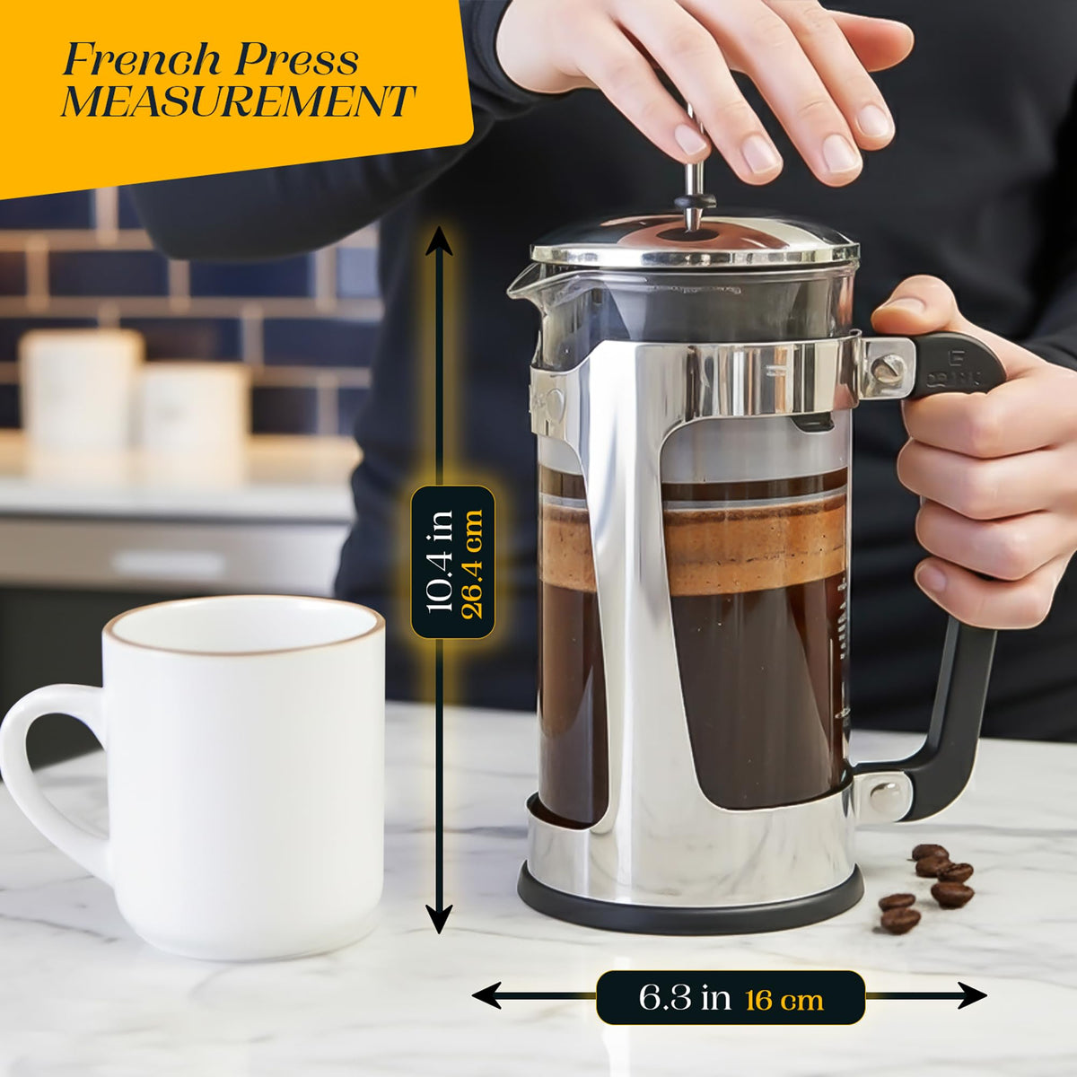 32oz Stainless Steel French Press Coffee Maker G448196