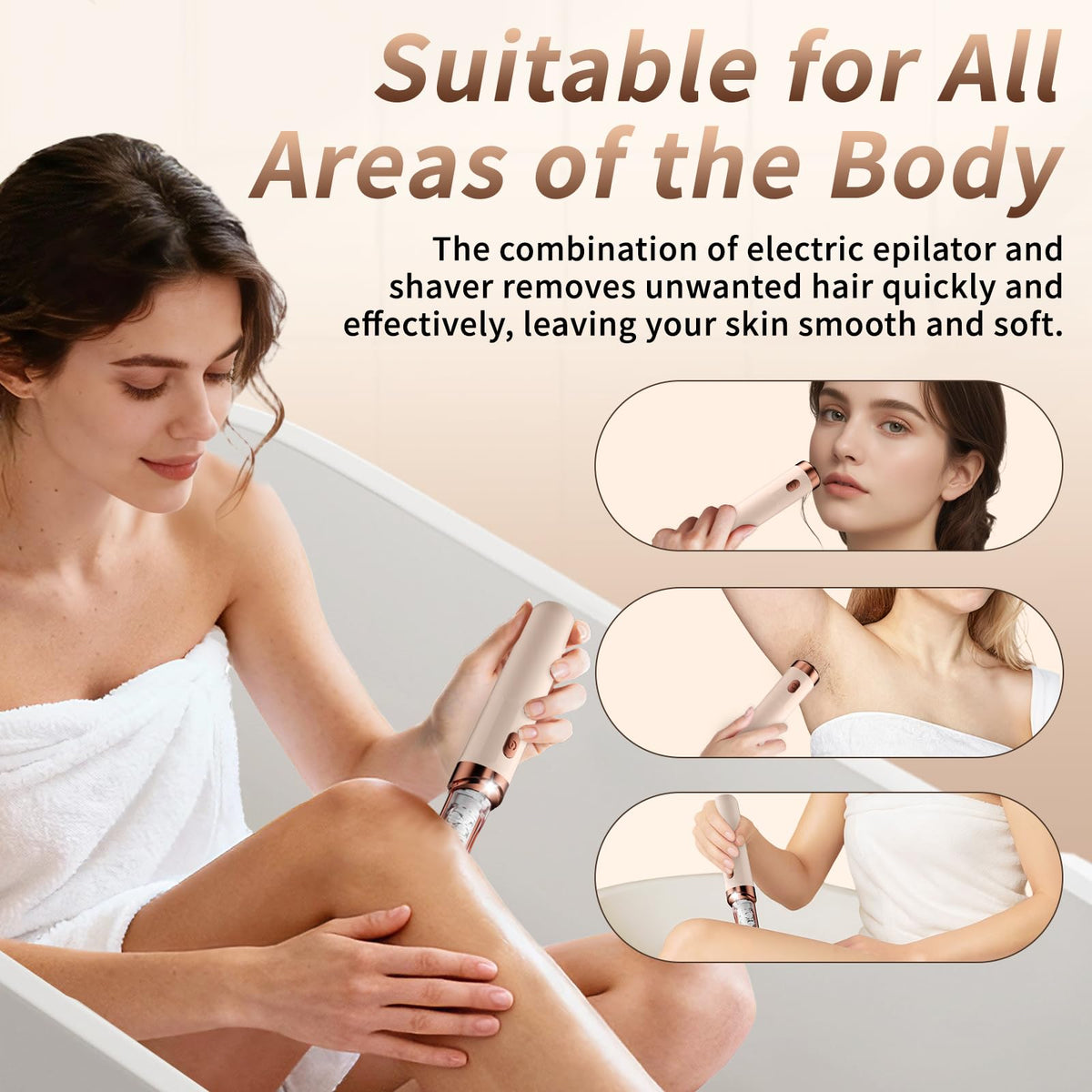 2-in-1 Rechargeable Epilator with LED Light B18771