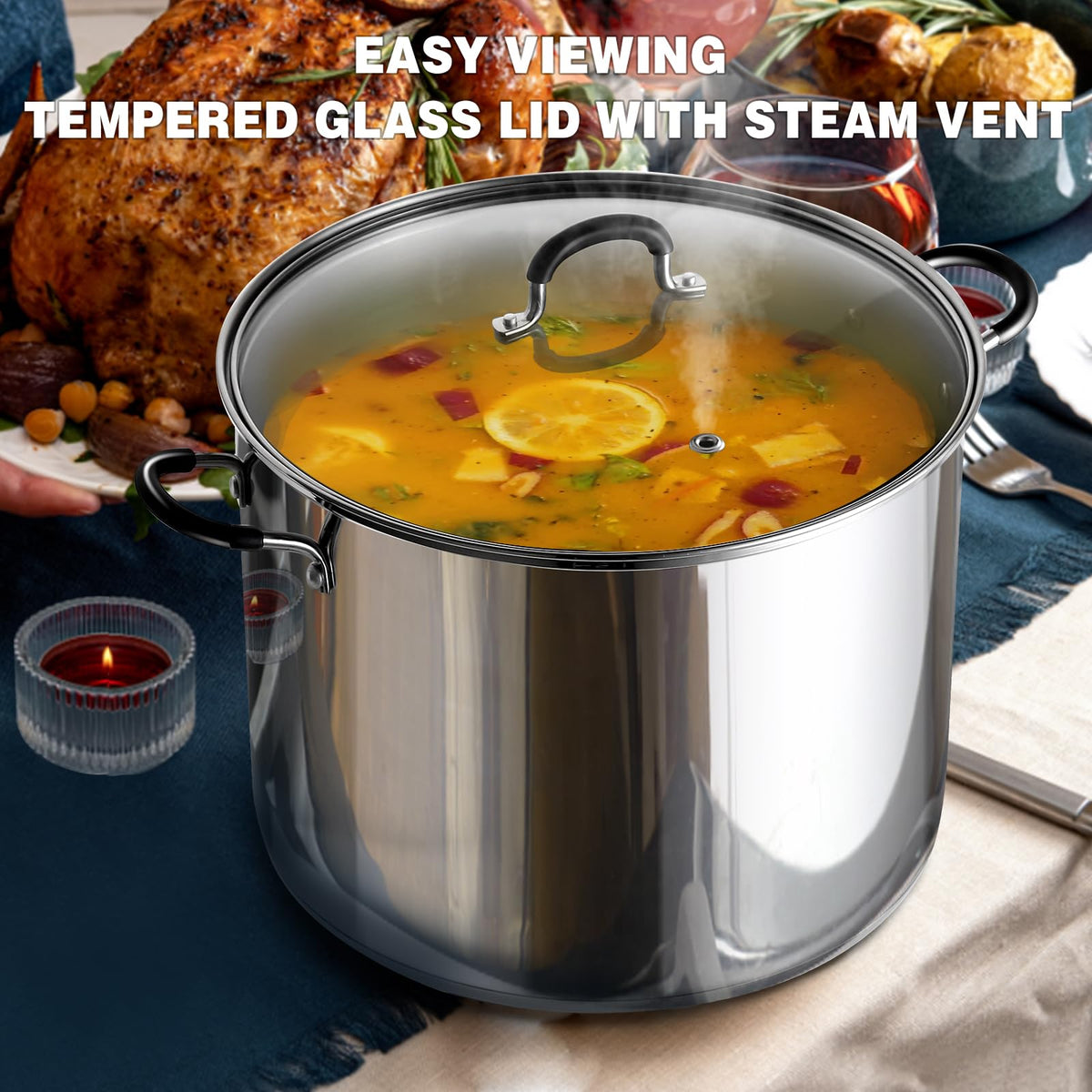 12-Quart Stainless Steel Stock Pot with Lid P552919
