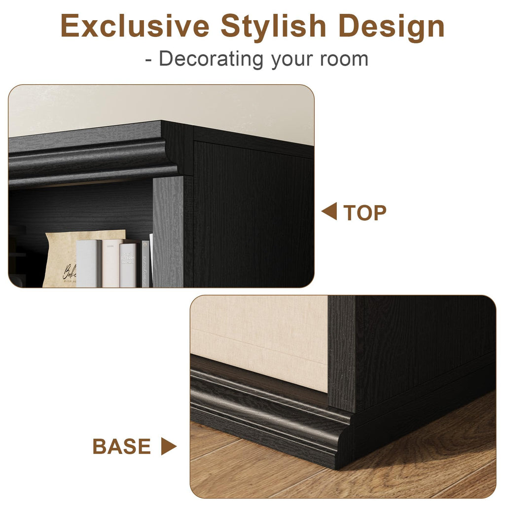Black Tall Bookshelf W89114