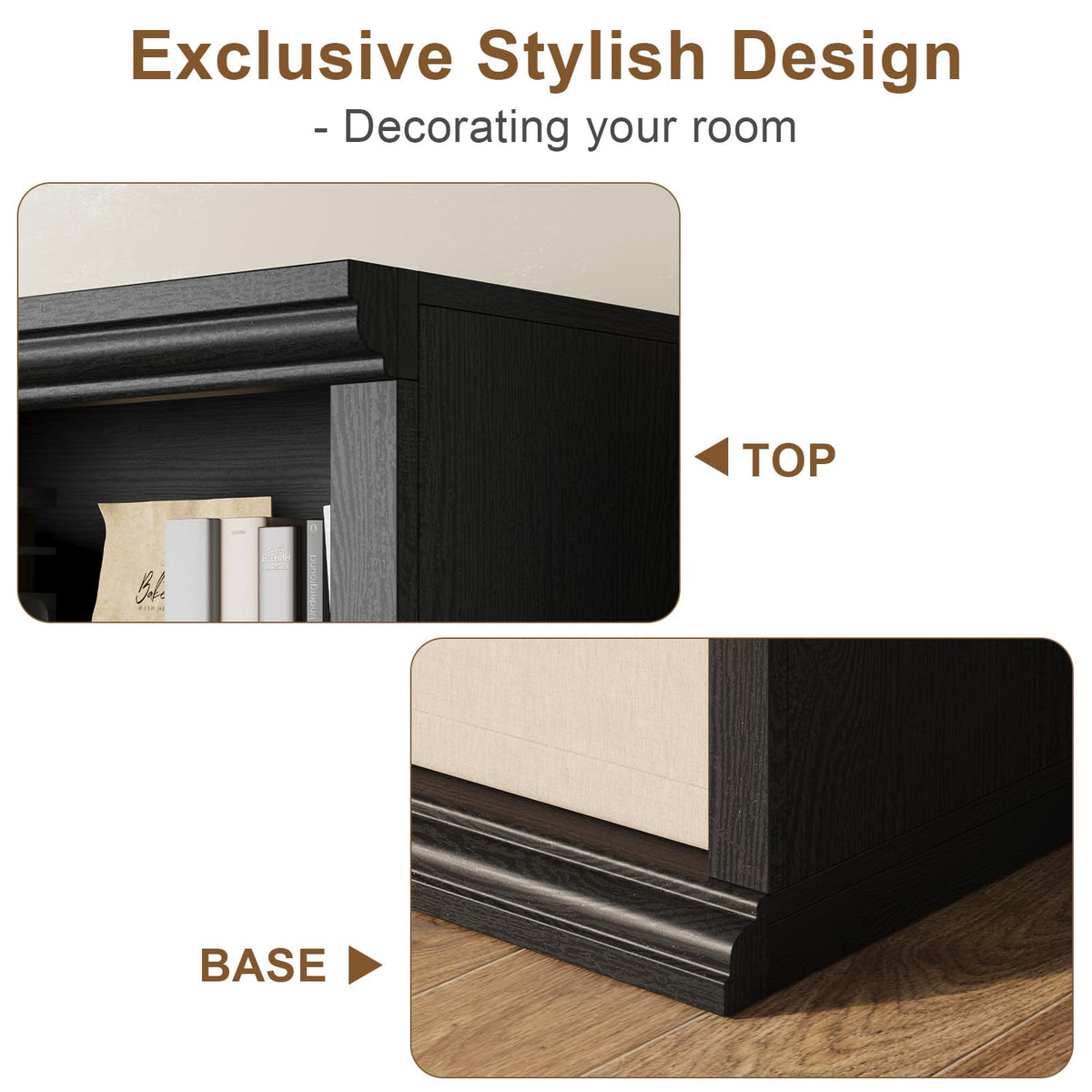 Black Tall Bookshelf W89114
