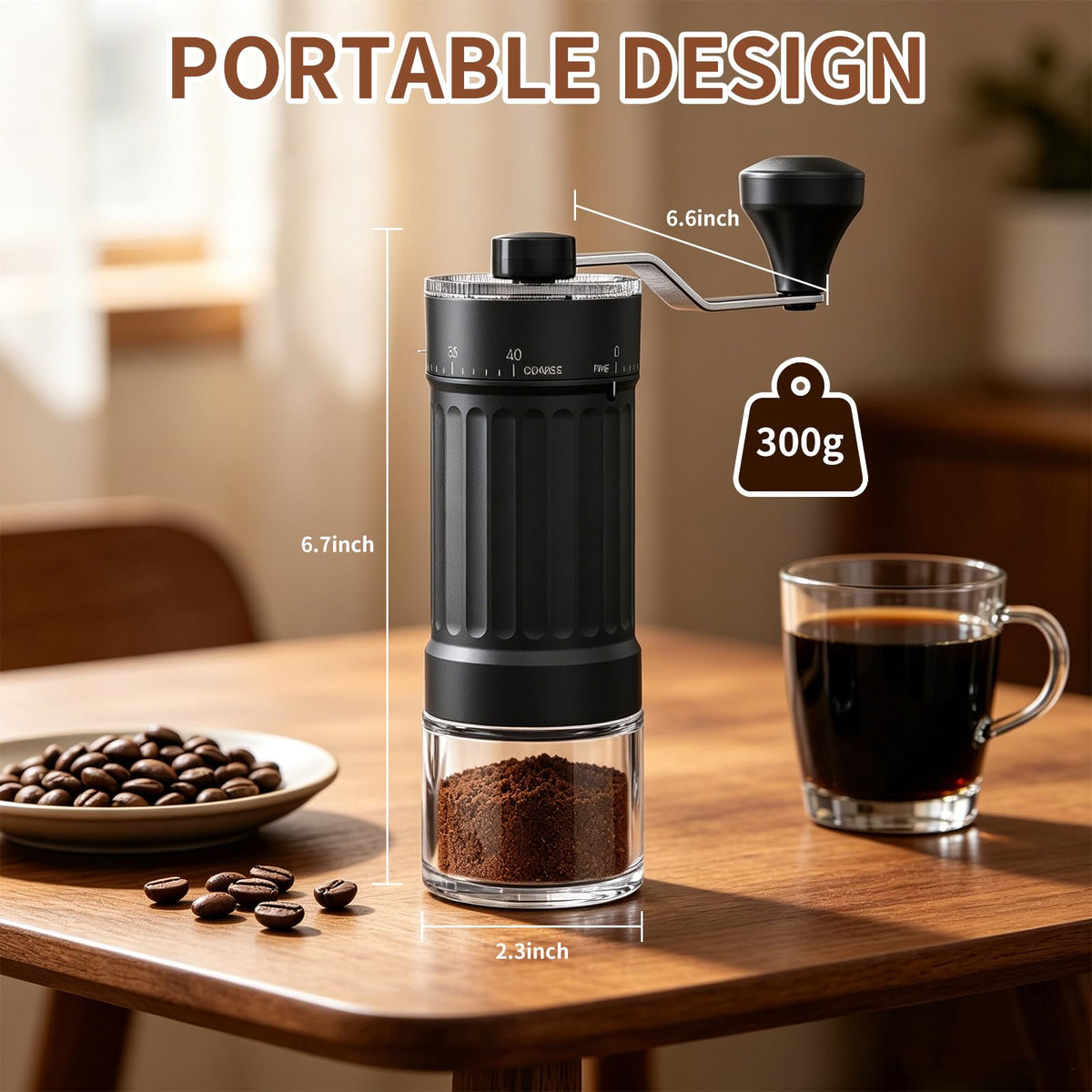 Manual Coffee Grinder 40 Adjustable Settings B2521