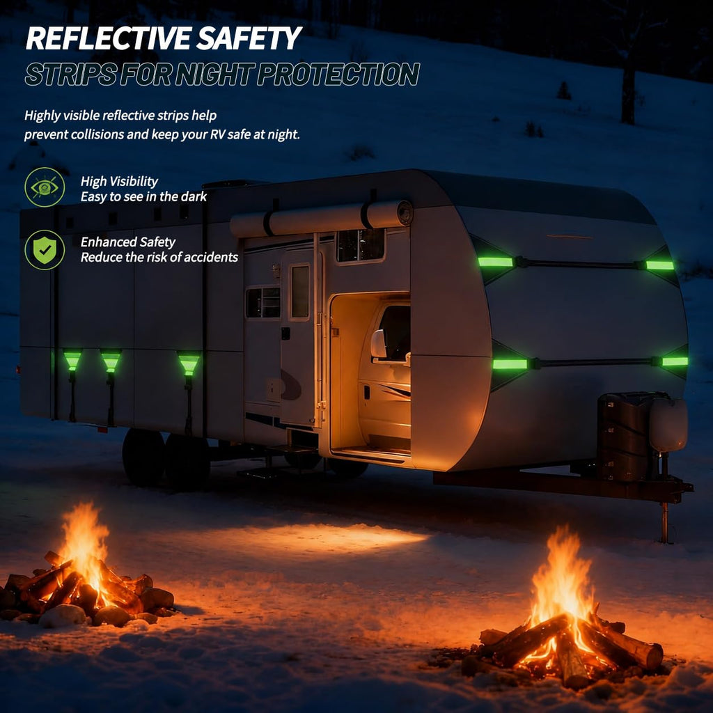 8 Layers 27'-30' Windproof Waterproof Rip-Stop RV Cover I8376