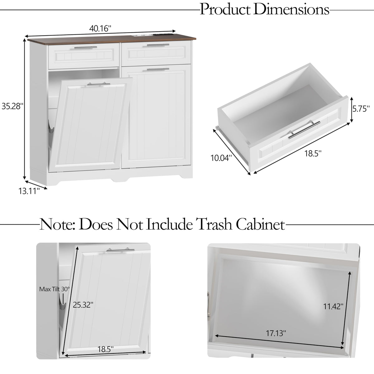 10 Gallon Double Tilt Out Trash Can Cabinet B744