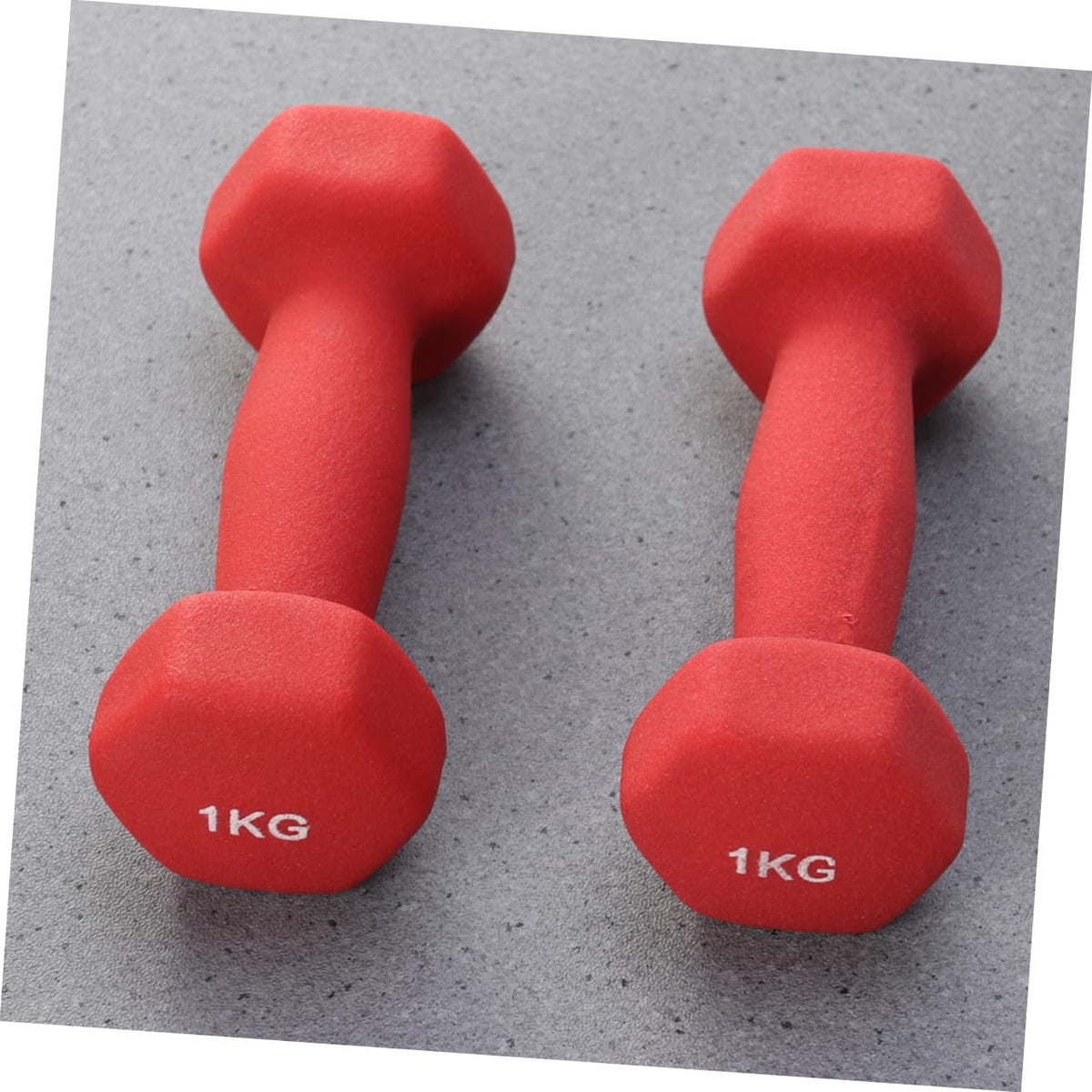 Ergonomic Hexagonal Neoprene Coated Dumbbells Red Z8117
