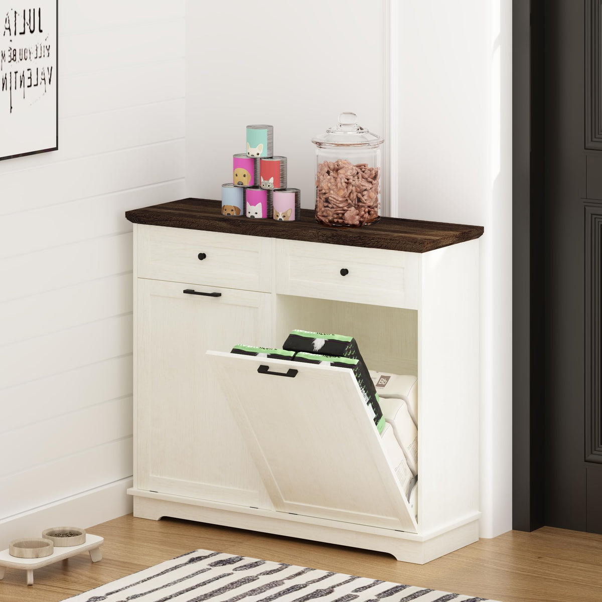 20 Gallon Wood Trash Can Cabinet Z995