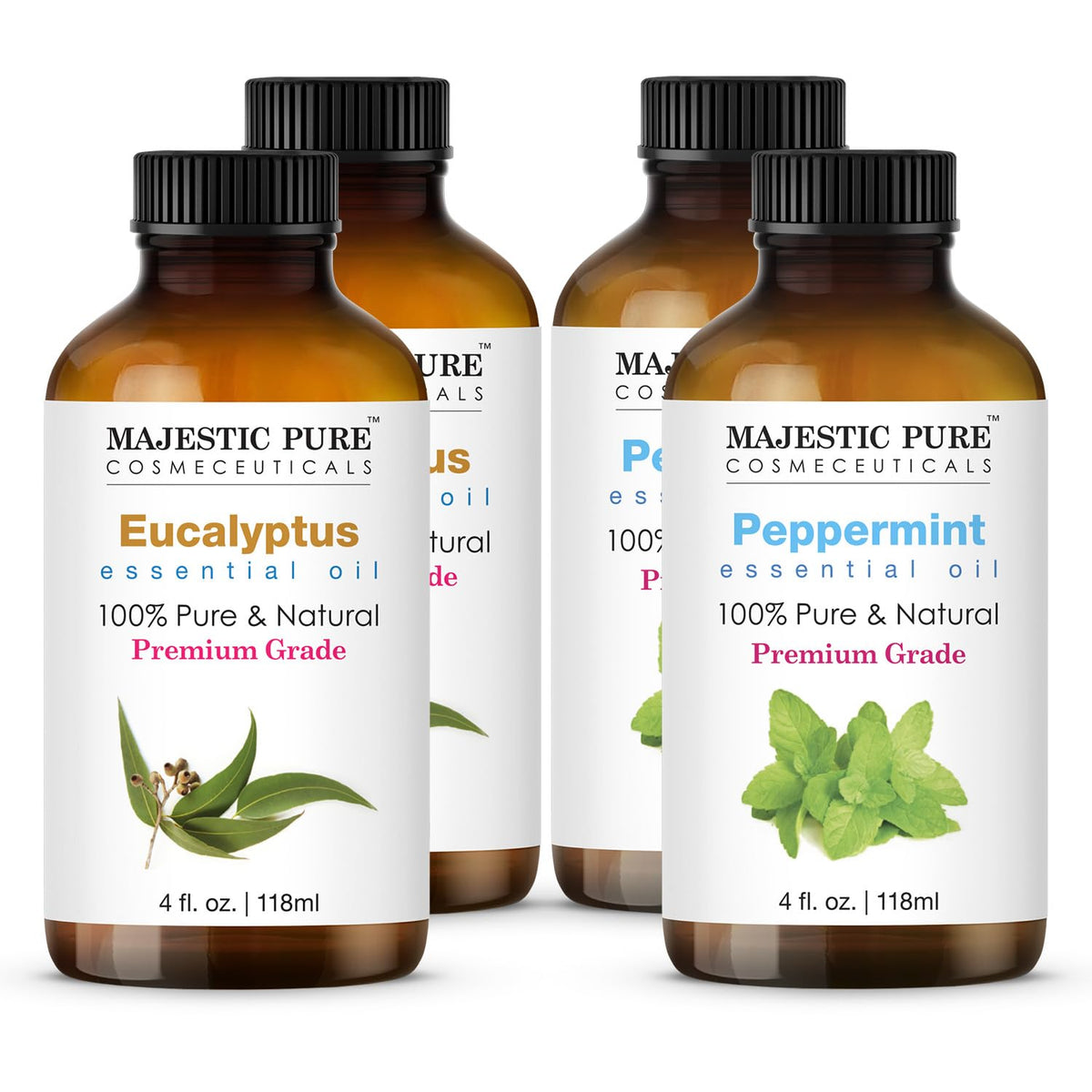 Peppermint and Eucalyptus Essential Oil 4 fl oz Pack of 2 I221866