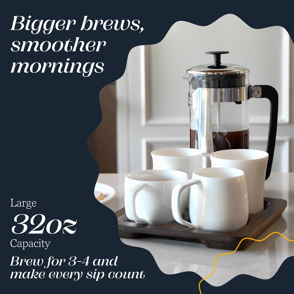 32oz Stainless Steel French Press Coffee Maker G448196