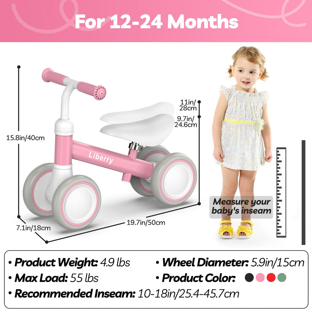 Pink Adjustable Baby Balance Bike R4644