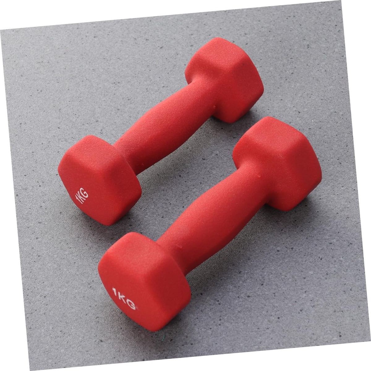 Ergonomic Hexagonal Neoprene Coated Dumbbells Red Z8117