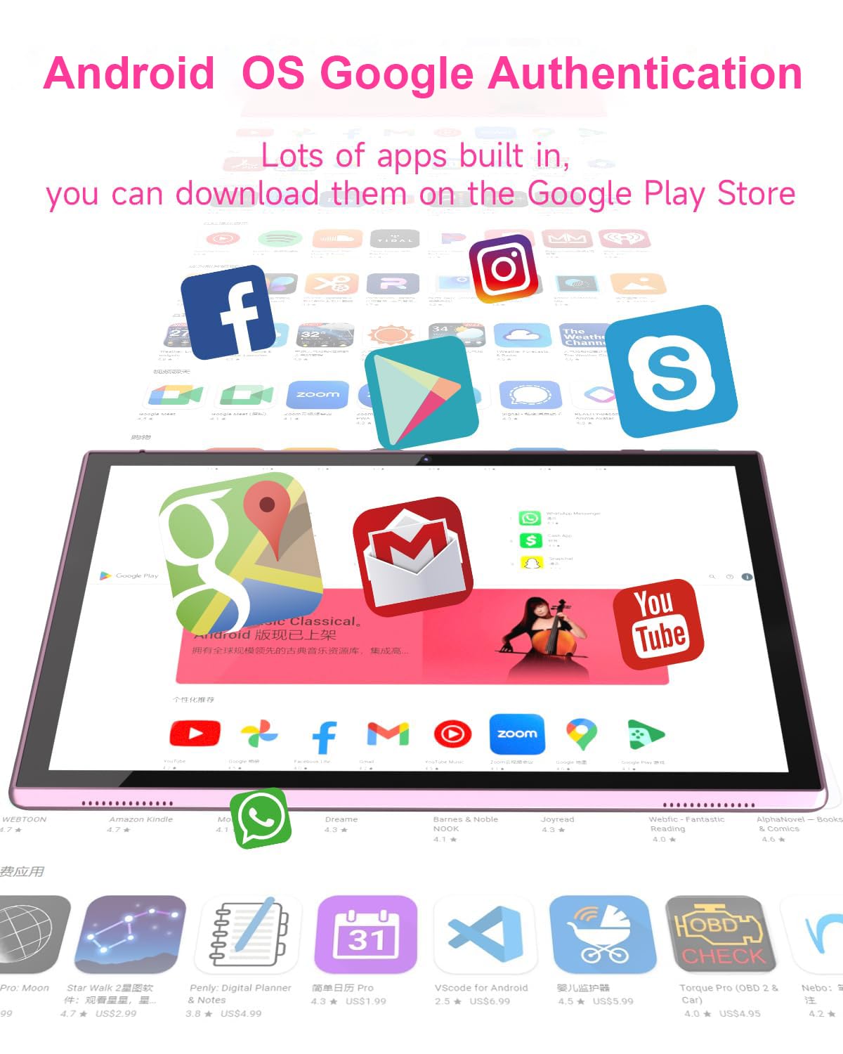 10 Inch Android Tablet with 32GB ROM 2GB RAM C188