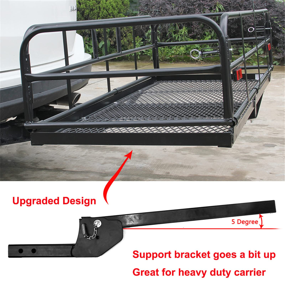 Heavy Duty Folding Hitch Mount Cargo Carrier 60" x 24" x 14.4" I908