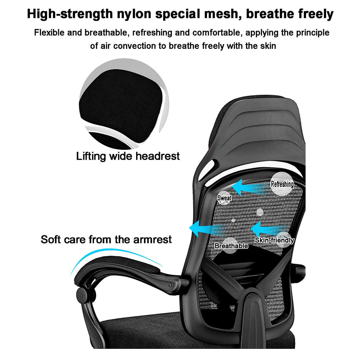 Orange Height Adjustable Mesh Ergonomic Office Chair V660