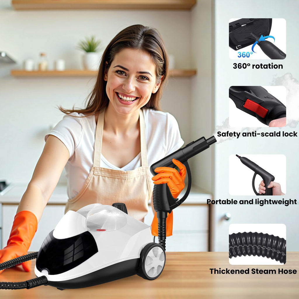 1.5L 6-in-1 Steam Cleaner with 8 Accessories O92748