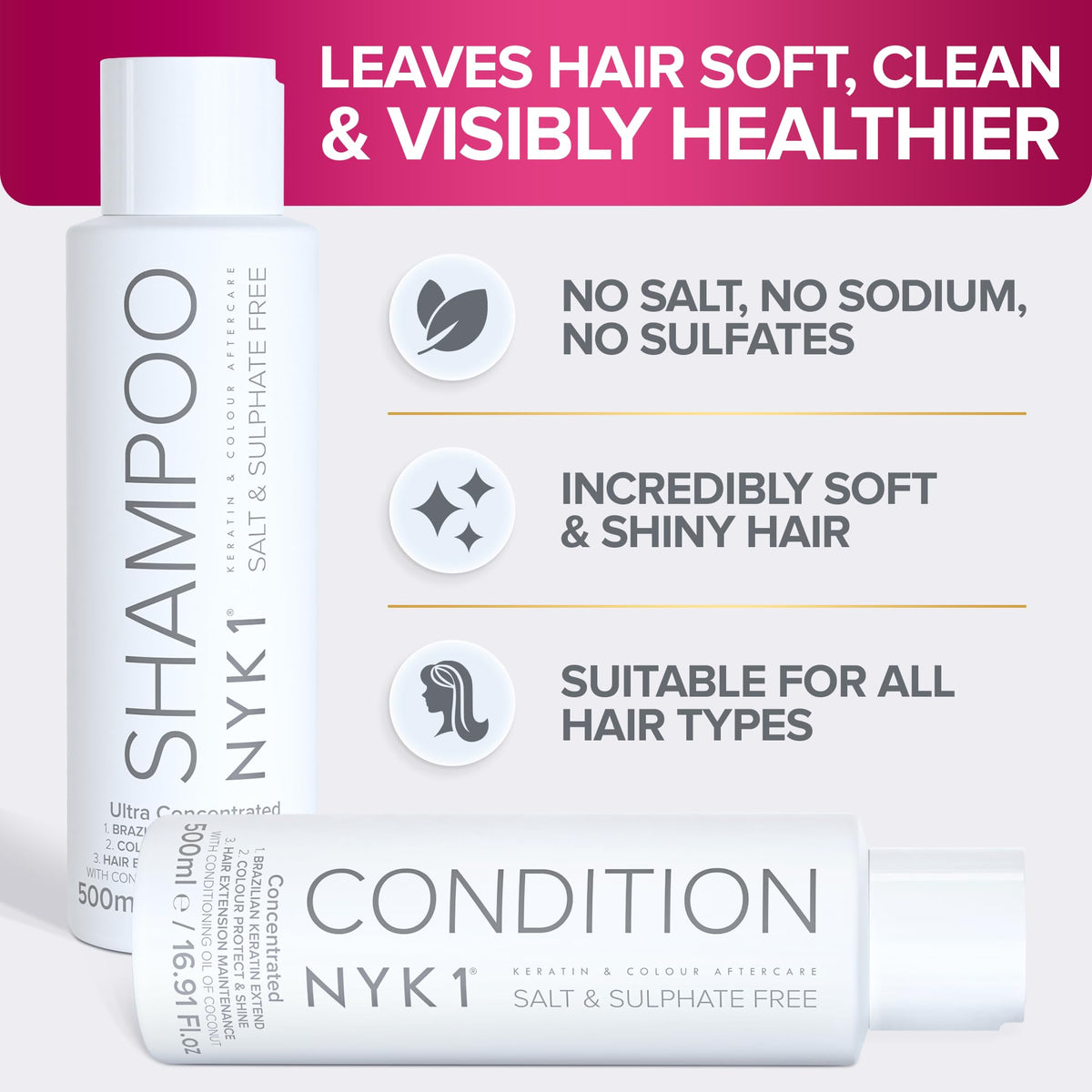 Sulfate-Free Shampoo and Conditioner Set 2 x 16.9 Fl Oz P66018