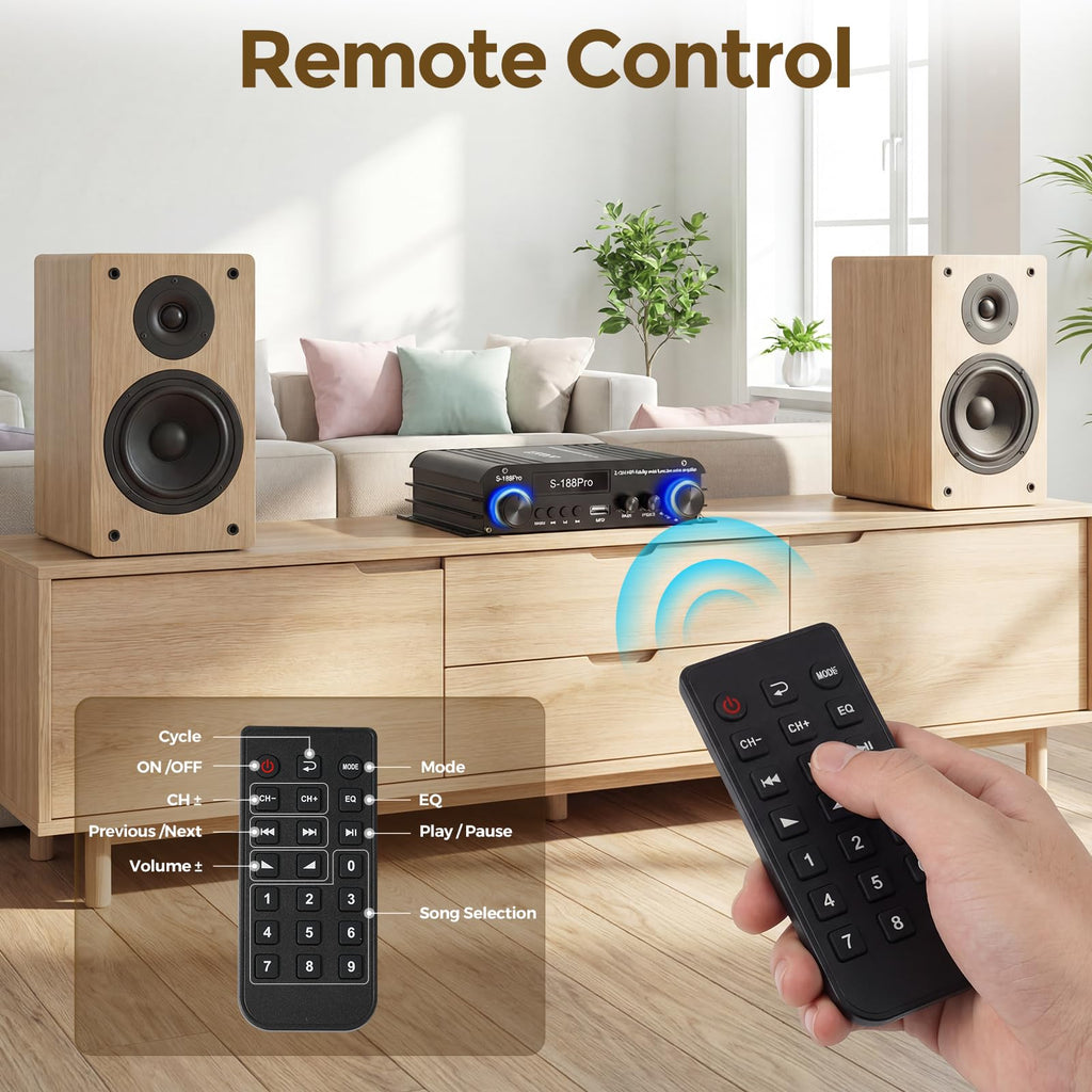2.1 Channel Stereo Audio Amplifier Bluetooth 5.0 with Remote D325