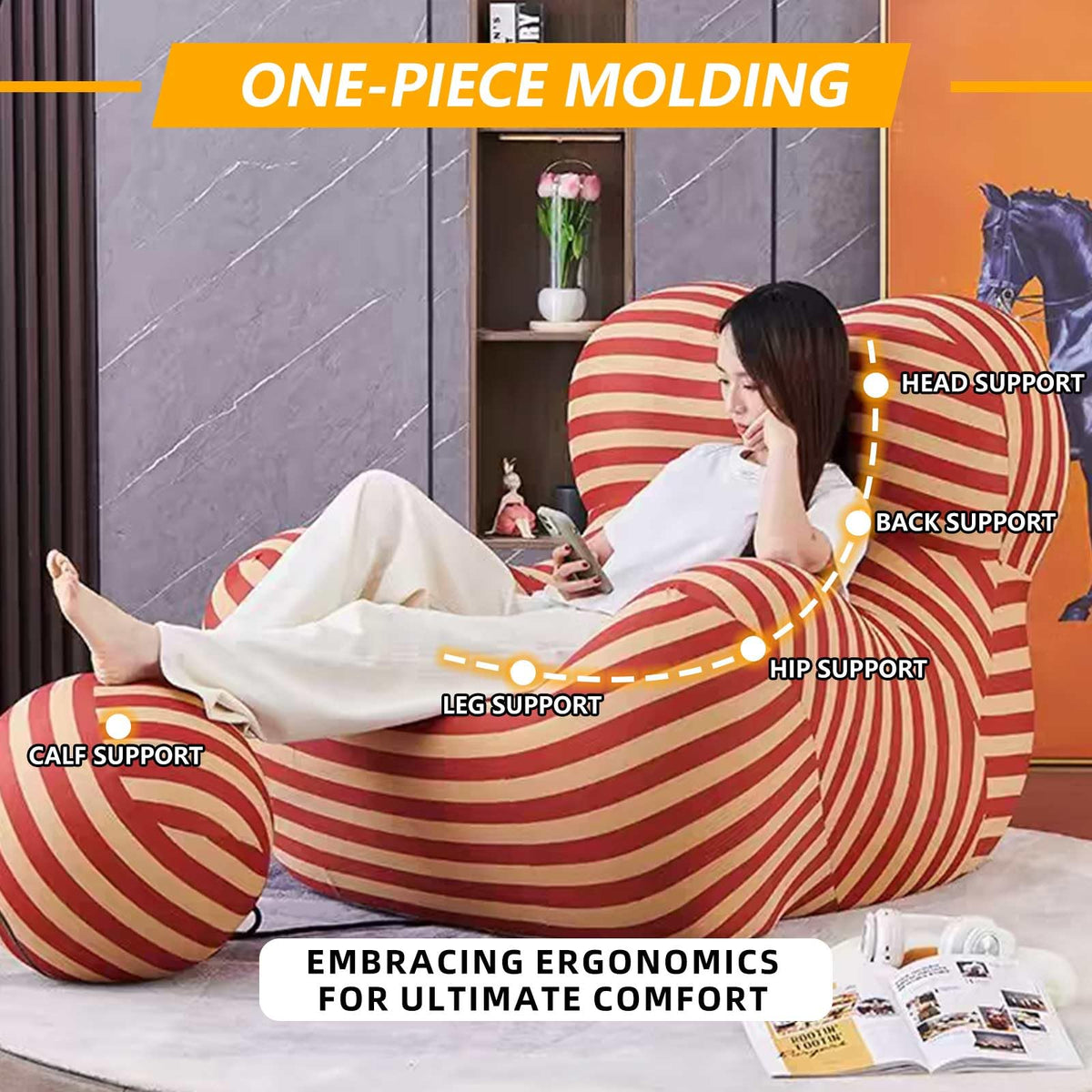Memory Foam Bean Bag Chair with Filler Included D898