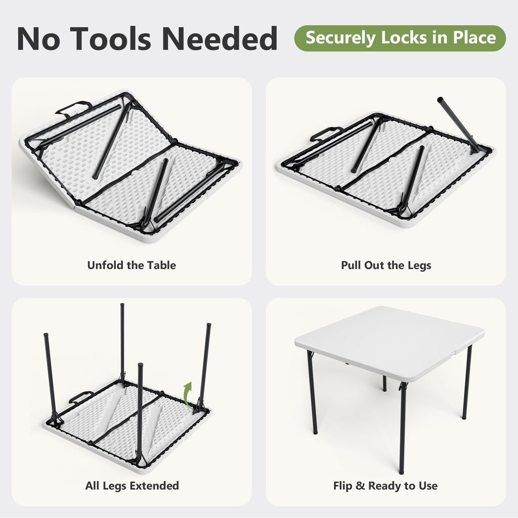 36 Inch Square Folding Card Table with Carrying Handle G106