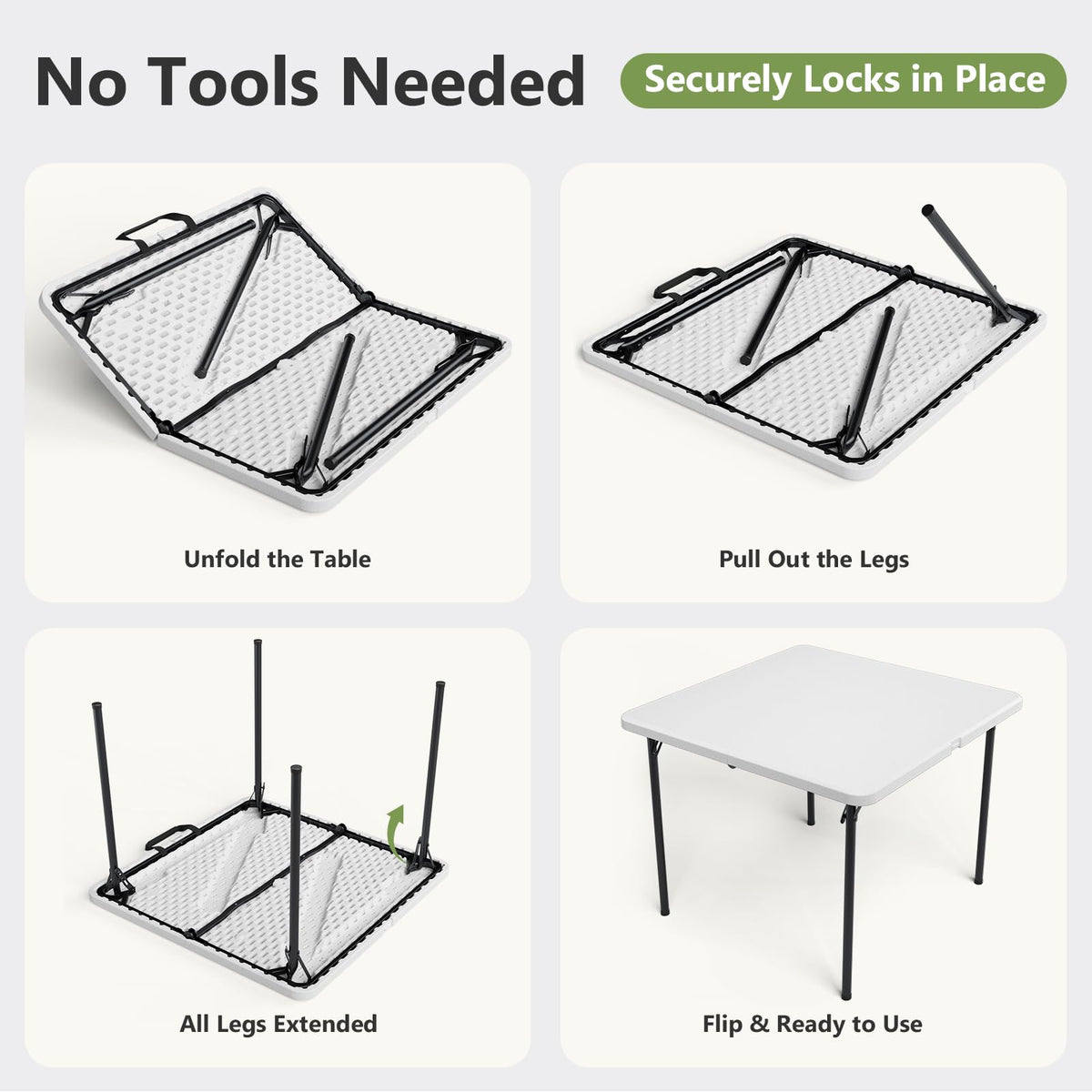 36 Inch Square Folding Card Table with Carrying Handle G106