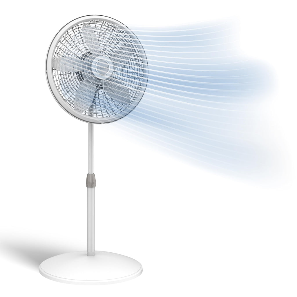 Oscillating Pedestal Fan with Adjustable Height and 3 Cooling Speeds, 18", White V80300