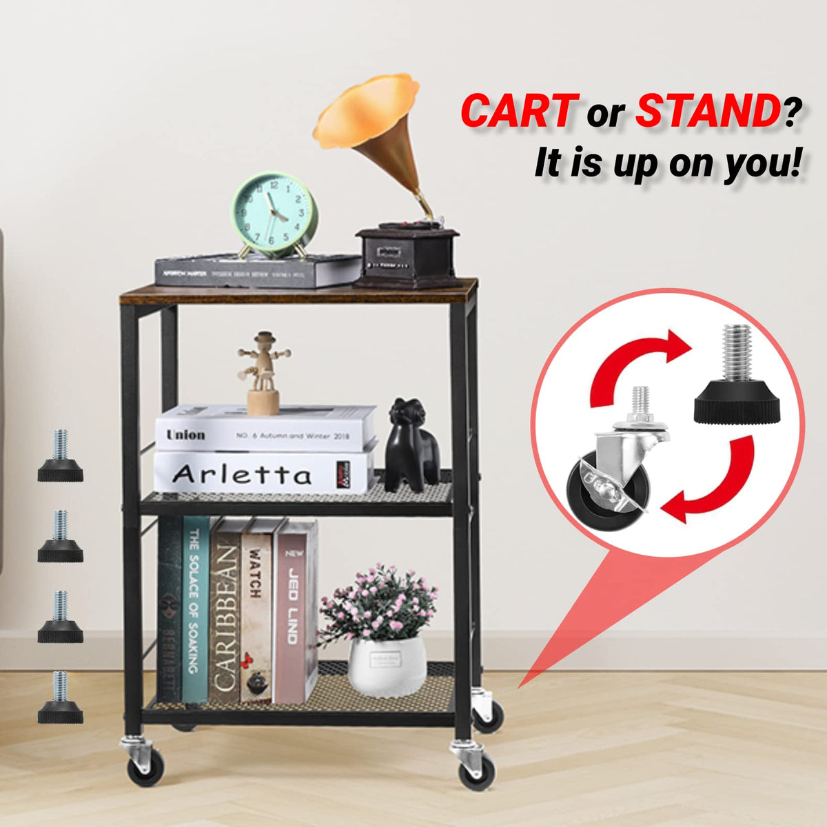 3-Tier Rolling Cart V31355