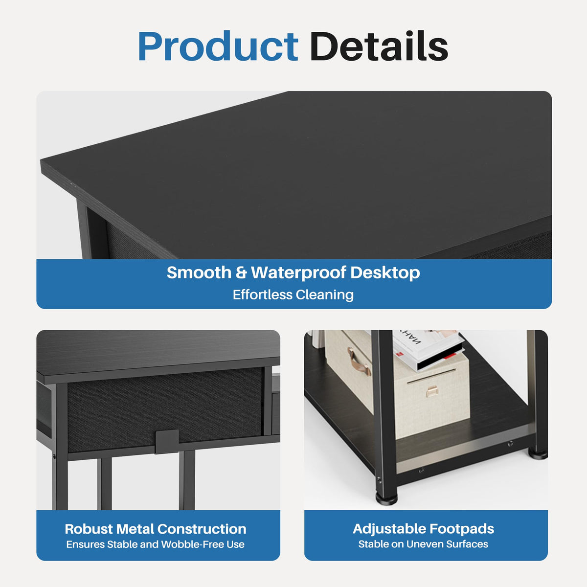 48 Inch Desk with Fabric Drawers G643315