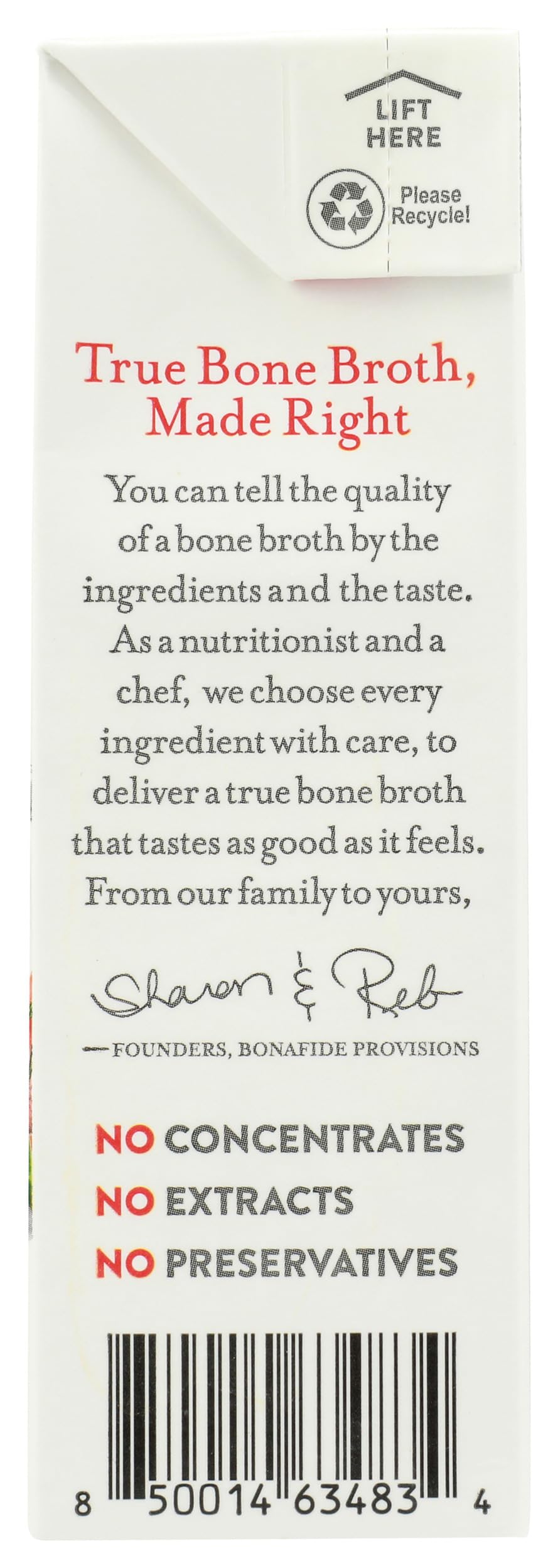 Bone Broth Beef No Salt Added Organic 16.9 Ounce L552