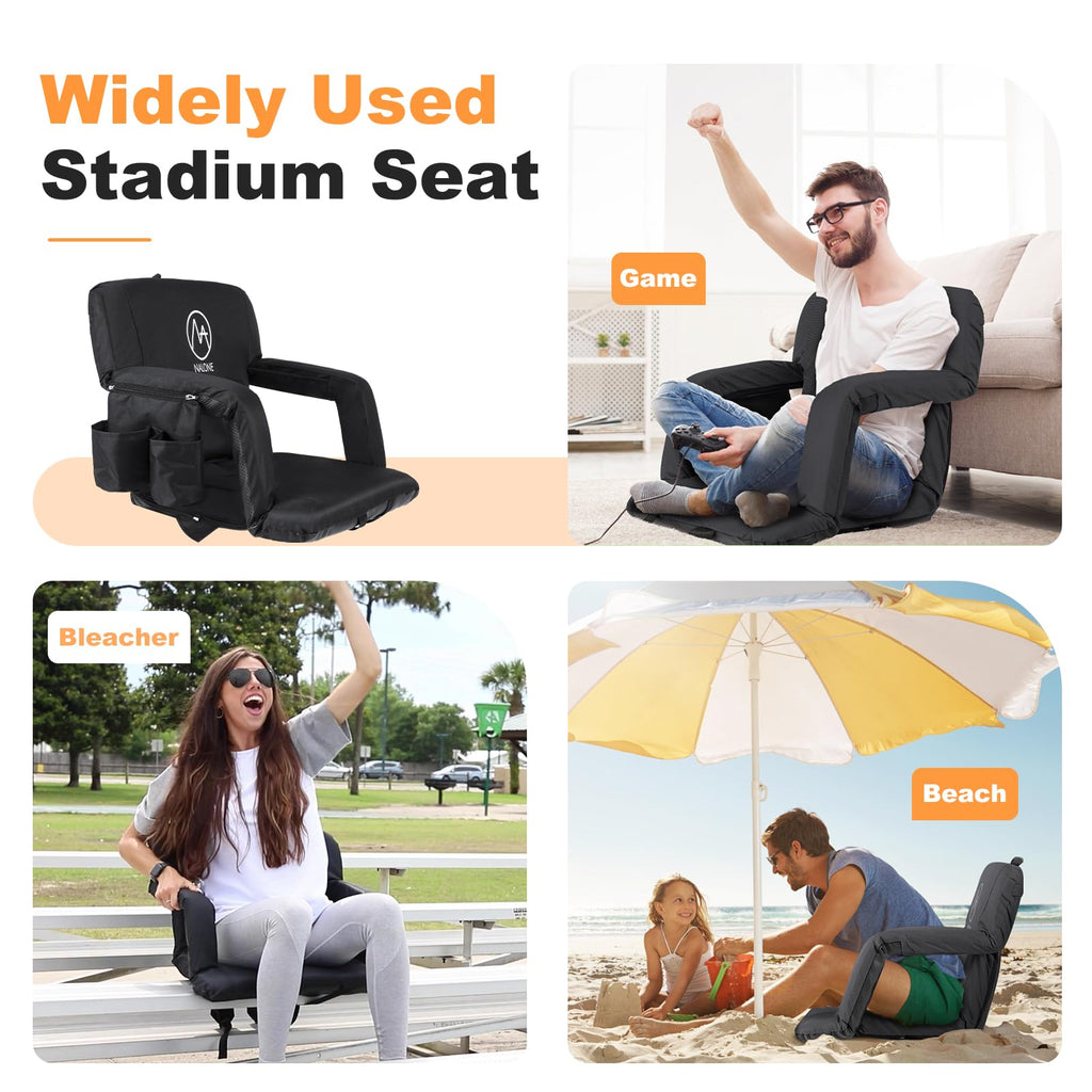 Folding Stadium Seat with Back Support and Armrests R33933