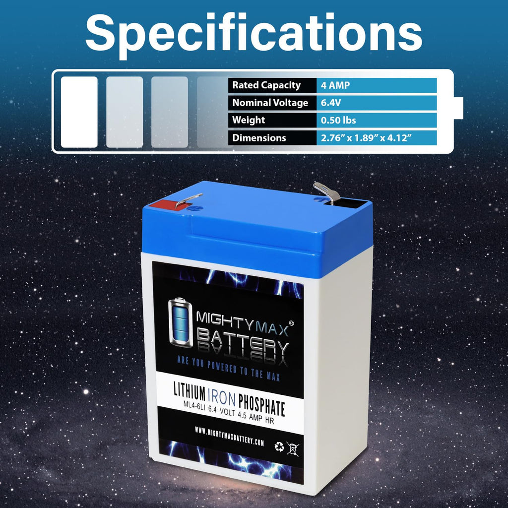 6V 4.5AH Lithium Replacement Battery W4729
