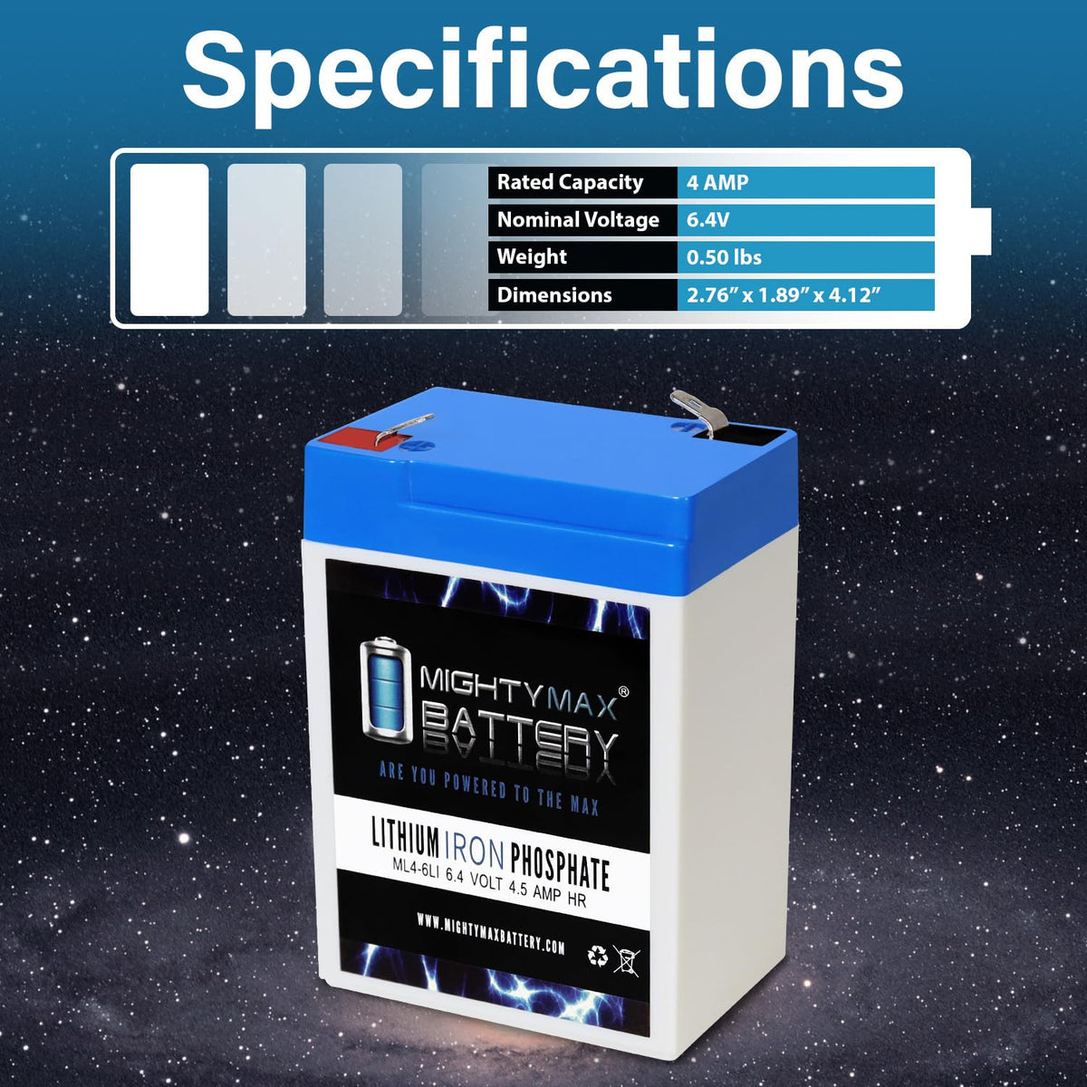 6V 4.5AH Lithium Replacement Battery W4729