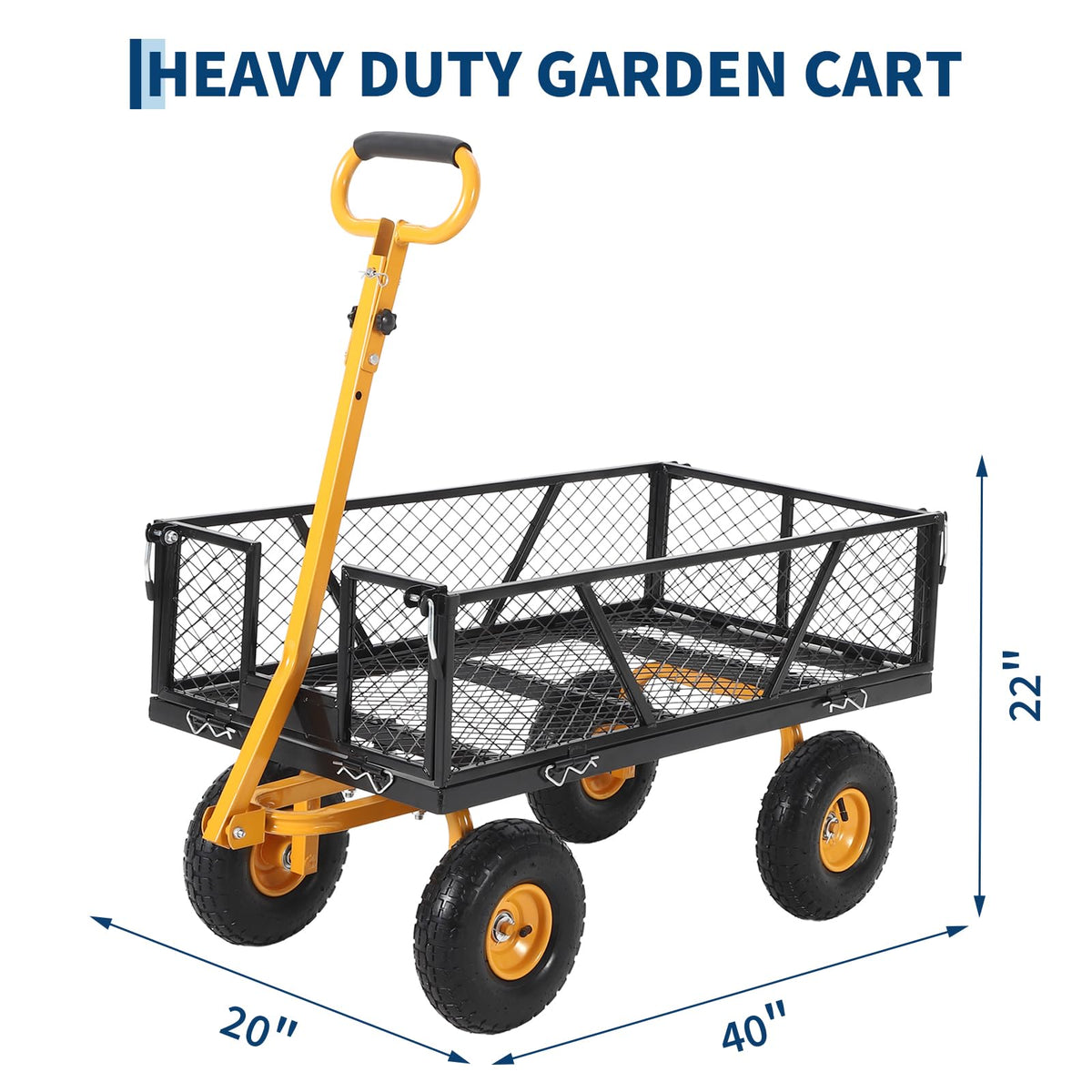 Black Heavy Duty Steel Garden Cart E18555