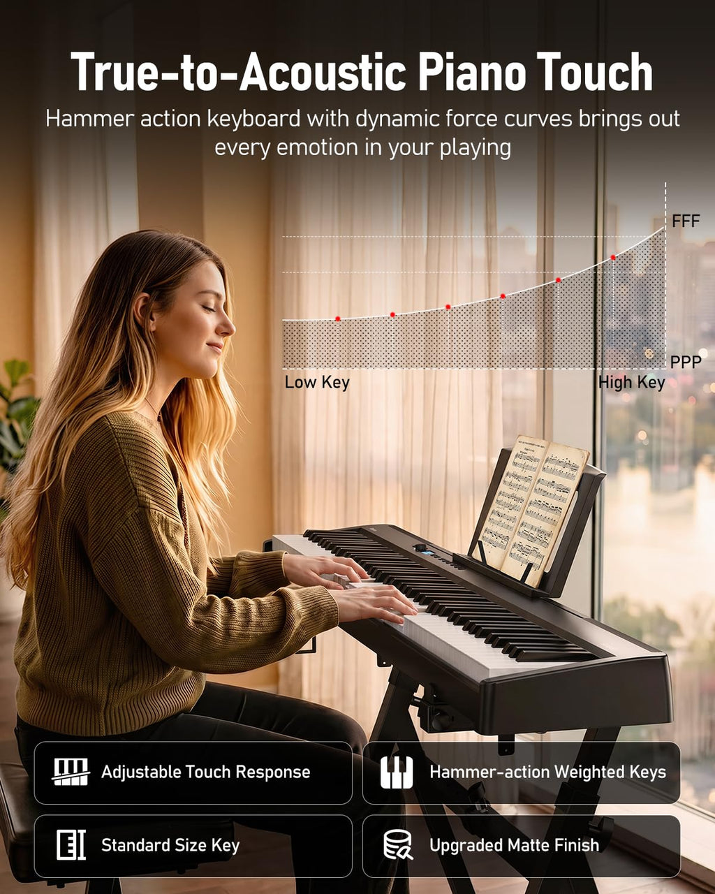 Folding 88-Key Weighted Digital Piano B9420
