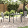 Grey Poly Rattan Stacking Outdoor Dining Chairs Set of 2 S852461