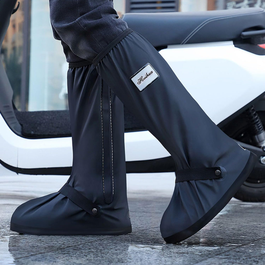 Black Waterproof Rain Boot Shoe Cover with Reflector U269