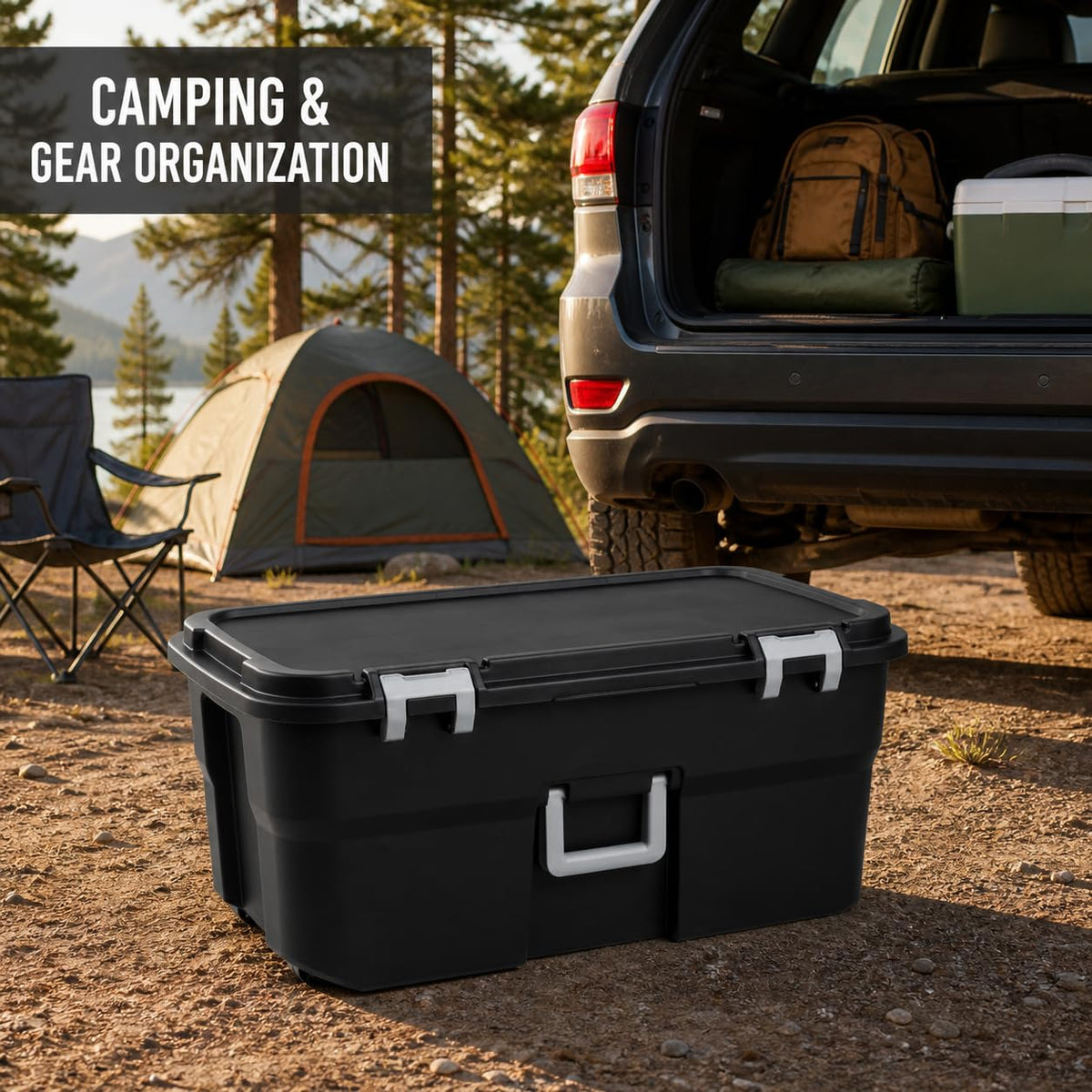 Camping Gear Storage Trunk with Wheels X62713